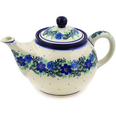 Polish Pottery Tea or Coffee Pot 3&frac12; cups Polish Wreath