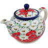 Polish Pottery Tea or Coffee Pot 3&frac12; cups Spring Blossom Harmony UNIKAT