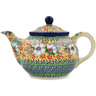 Polish Pottery Tea or Coffee Pot 3&frac12; cups Sunset Fields UNIKAT