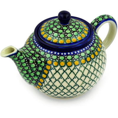 Polish Pottery Tea or Coffee Pot 3&frac12; cups Tranquility UNIKAT