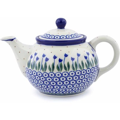 Polish Pottery Tea or Coffee Pot 3&frac12; cups Water Tulip