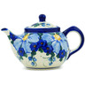 Polish Pottery Tea or Coffee Pot 30 oz Himalayan Blue Poppy UNIKAT