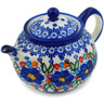 Polish Pottery Tea or Coffee Pot 30 oz Lightbug Garden UNIKAT