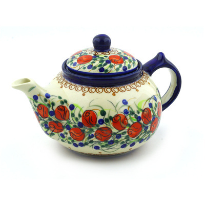 Polish Pottery Tea or Coffee Pot 32 oz UNIKAT