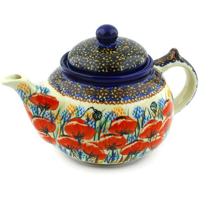 Polish Pottery Tea or Coffee Pot 32 oz UNIKAT