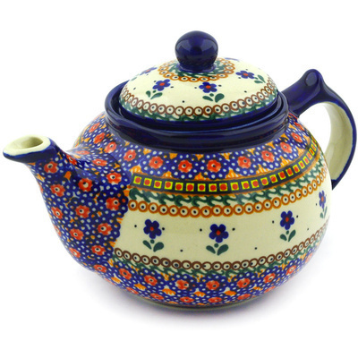 Polish Pottery Tea or Coffee Pot 32 oz UNIKAT