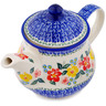 Polish Pottery Tea or Coffee Pot 38 oz Hibiscus Haven