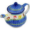 Polish Pottery Tea or Coffee Pot 38 oz Mushroom Garden