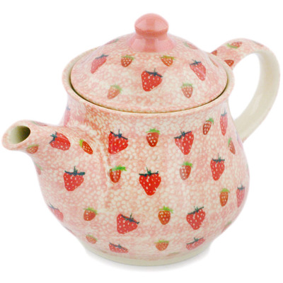 Polish Pottery Tea or Coffee Pot 38 oz Scrumptious Strawberries