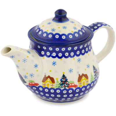 Polish Pottery Tea or Coffee Pot 38 oz UNIKAT