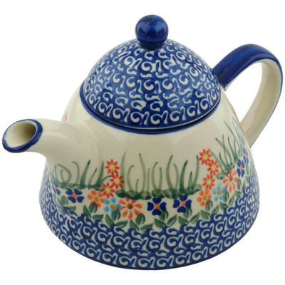 Polish Pottery Tea or Coffee Pot 39 oz Blissful Daisy