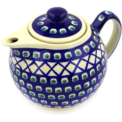 Polish Pottery Tea or Coffee Pot 39 oz Illusion