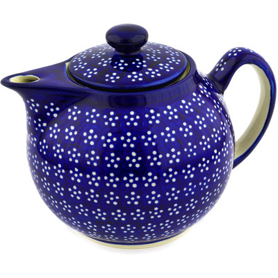 Polish Pottery Tea or Coffee Pot 39 oz Midnight Daisies