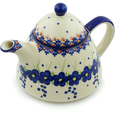 Polish Pottery Tea or Coffee Pot 39 oz Passion Poppy