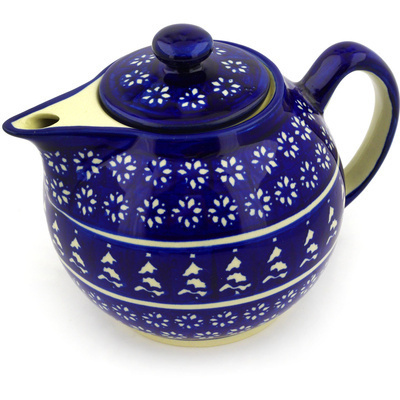 Polish Pottery Tea or Coffee Pot 39 oz Winter Night