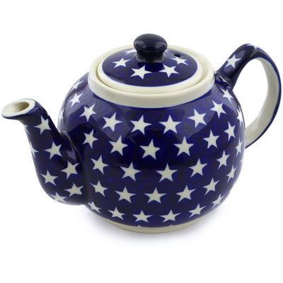 Polish Pottery Tea or Coffee Pot 4 Cup America The Beautiful