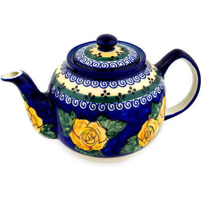 Polish Pottery Tea or Coffee Pot 4 Cup Cabbage Roses