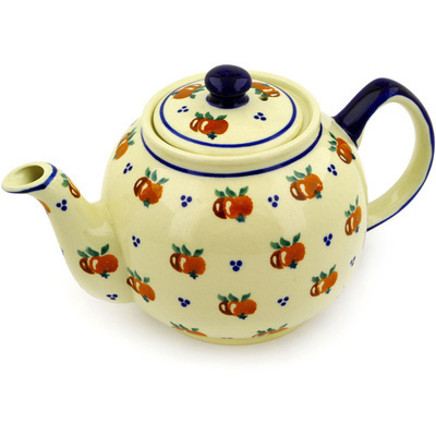 Polish Pottery Tea or Coffee Pot 4 Cup Country Apple