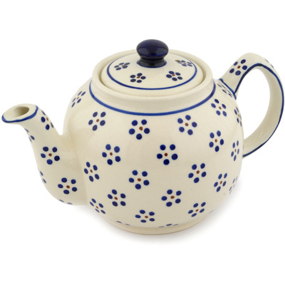 Polish Pottery Tea or Coffee Pot 4 Cup Daisy Dots