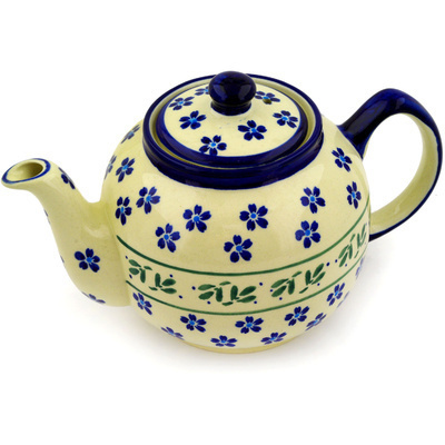 Polish Pottery Tea or Coffee Pot 4 Cup Daisy Field