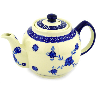 Polish Pottery Tea or Coffee Pot 4 Cup Delicate Poppy