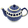 Polish Pottery Tea or Coffee Pot 4 Cup Heart Swirls