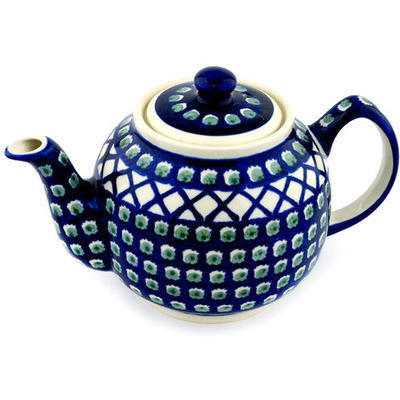 Polish Pottery Tea or Coffee Pot 4 Cup Illusion