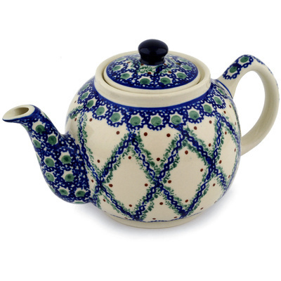 Polish Pottery Tea or Coffee Pot 4 Cup Ivy