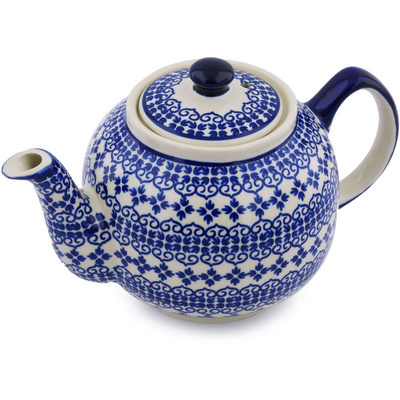 Polish Pottery Tea or Coffee Pot 4 Cup Kuchen And Kisses