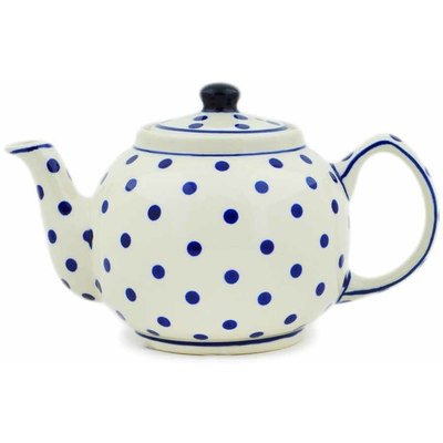 Polish Pottery Tea or Coffee Pot 4 Cup Polka Dot