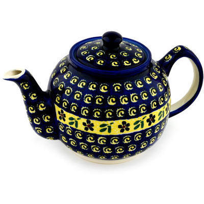 Polish Pottery Tea or Coffee Pot 4 Cup Stargazer Fields