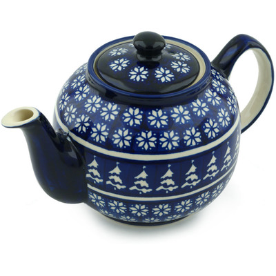 Polish Pottery Tea or Coffee Pot 4 Cup Winter Night