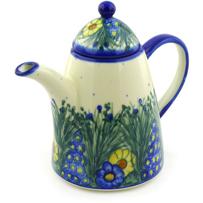 Polish Pottery Tea or Coffee Pot 40 oz Wildflower Meadow