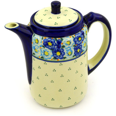 Polish Pottery Tea or Coffee Pot 42 oz Aura