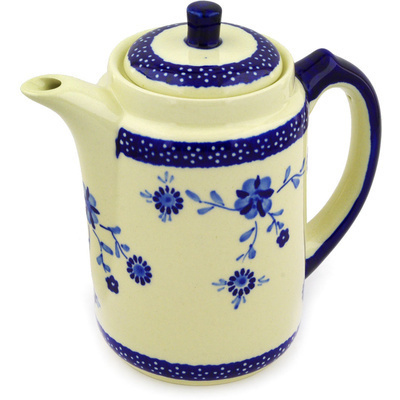 Polish Pottery Tea or Coffee Pot 42 oz Delicate Poppy