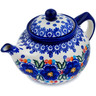 Polish Pottery Tea or Coffee Pot 42 oz Lightbug Garden UNIKAT