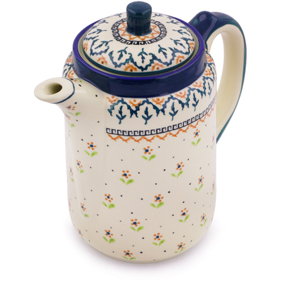 Polish Pottery Tea or Coffee Pot 42 oz Polish Daisy