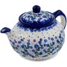 Polish Pottery Tea or Coffee Pot 42 oz Stormy Vines UNIKAT