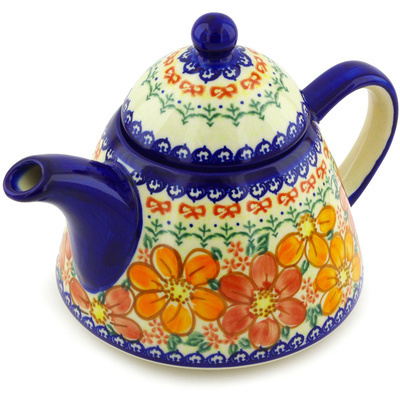 Polish Pottery Tea or Coffee Pot 42 oz UNIKAT