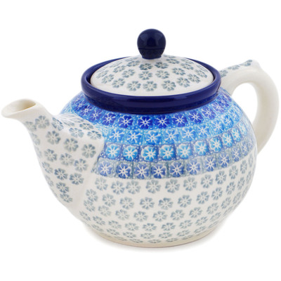 Polish Pottery Tea or Coffee Pot 43 oz Blue-tiful Day UNIKAT