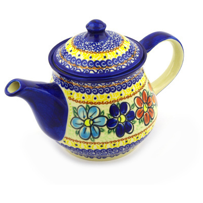 Polish Pottery Tea or Coffee Pot 44 oz Glorious Morning UNIKAT