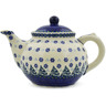 Polish Pottery Tea or Coffee Pot 47 oz Falling Snowflakes