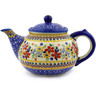 Polish Pottery Tea or Coffee Pot 47 oz Summer Bouquet UNIKAT