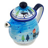 Polish Pottery Tea or Coffee Pot 48 oz North Pole UNIKAT