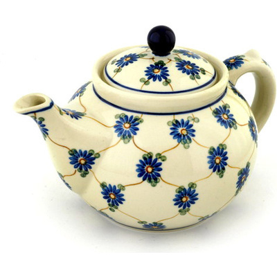 Polish Pottery Tea or Coffee Pot 5 cups Aster Trellis