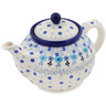 Polish Pottery Tea or Coffee Pot 5 cups Baby Blue Garden