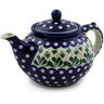 Polish Pottery Tea or Coffee Pot 5 cups Bleeding Heart Peacock