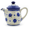 Polish Pottery Tea or Coffee Pot 5 cups Bleu-belle Fleur
