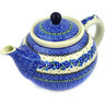 Polish Pottery Tea or Coffee Pot 5 cups Blue Bud Sea