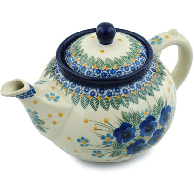 Polish Pottery Tea or Coffee Pot 5 cups Blue Dreams